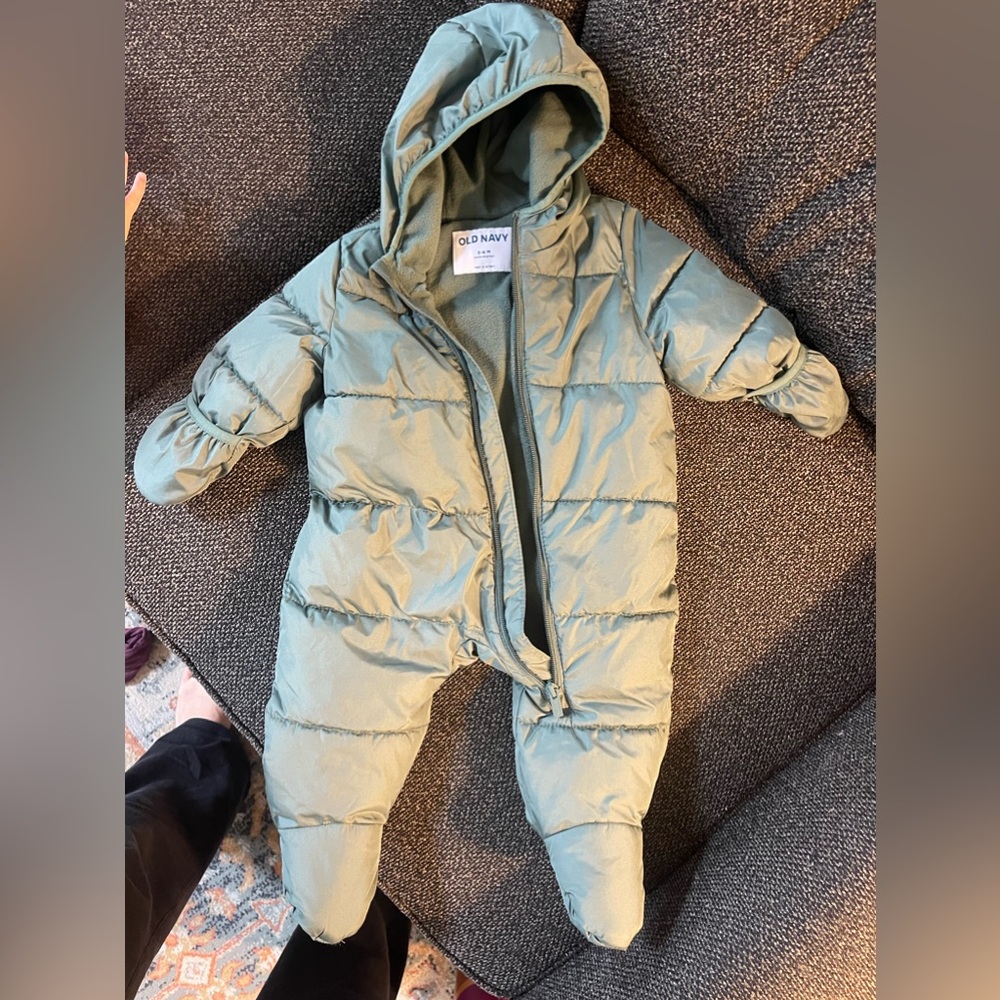 Water-resistant hooded snowsuit baby 3-6m